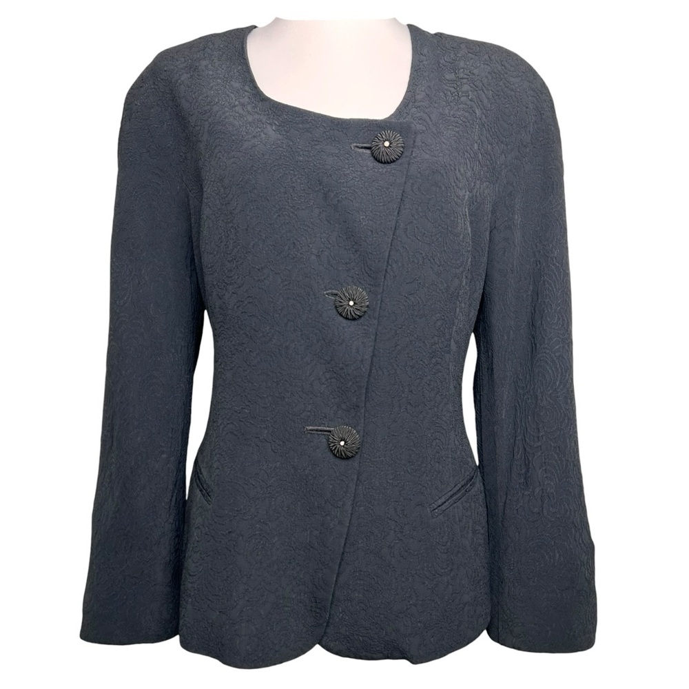 Vintage Christian Dior Blazer 3/4 Sleeve Asymmetrical Jacket - Picture 8 of 12